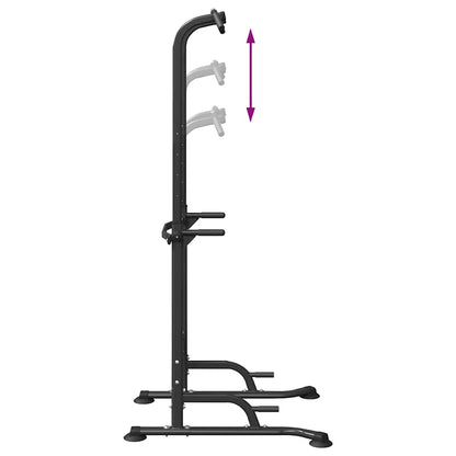 Power Tower Dip Station – Multifunktionale Klimmzug- & Dip-Station, höhenverstellbar 160–210 cm – Schwarz