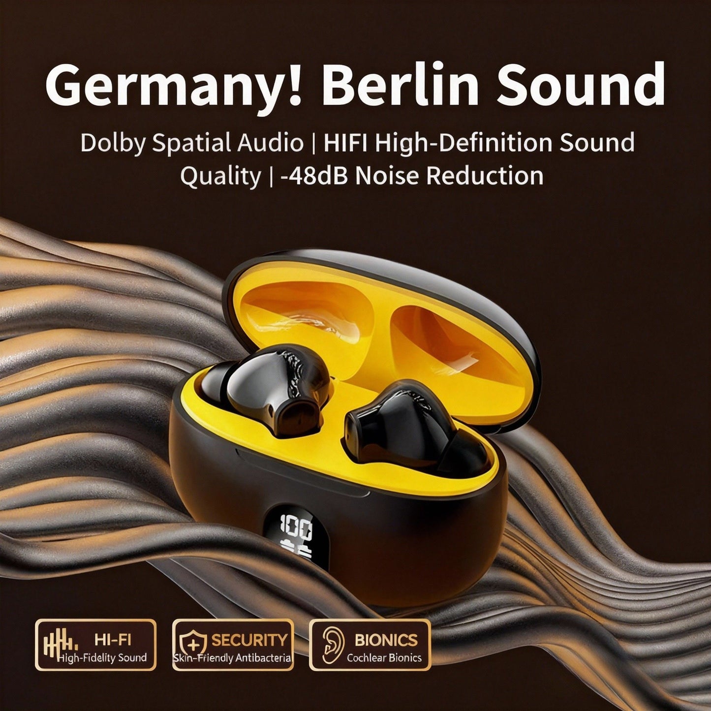 Kabelloses Bluetooth-Headset mit touch – Stereo, Freisprechfunktion, Musik & Calls